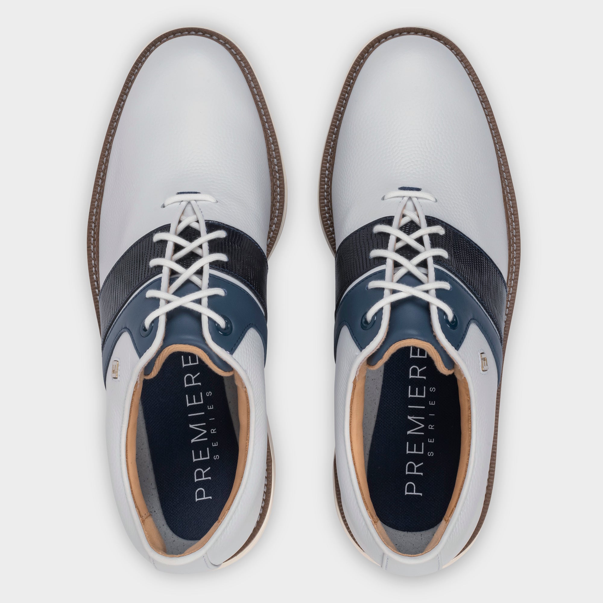 FOOTJOY PREMIERE SERIES PACKARD -- WHITE/NAVY