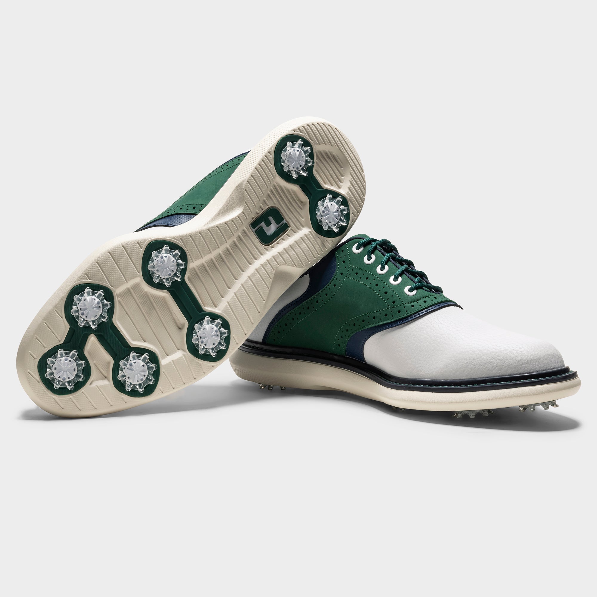 FOOTJOY TRADITIONS LE -- WHITE/NAVY/GREEN