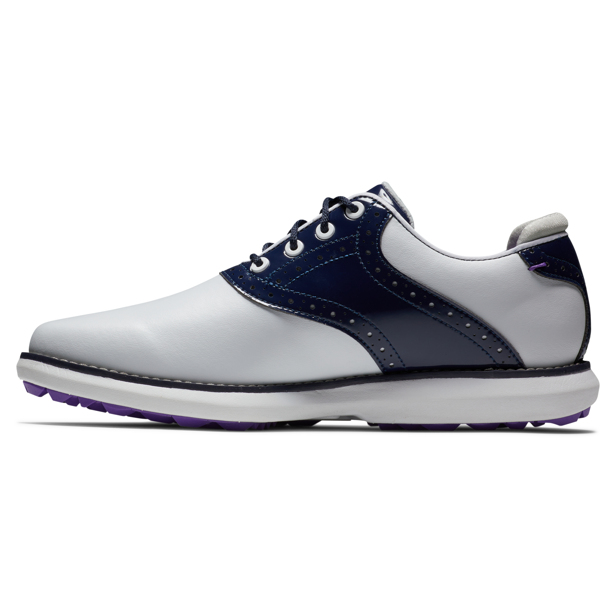 FOOTJOY WOMEN'S TRADITIONS SPIKELESS -- WHITE/NAVY