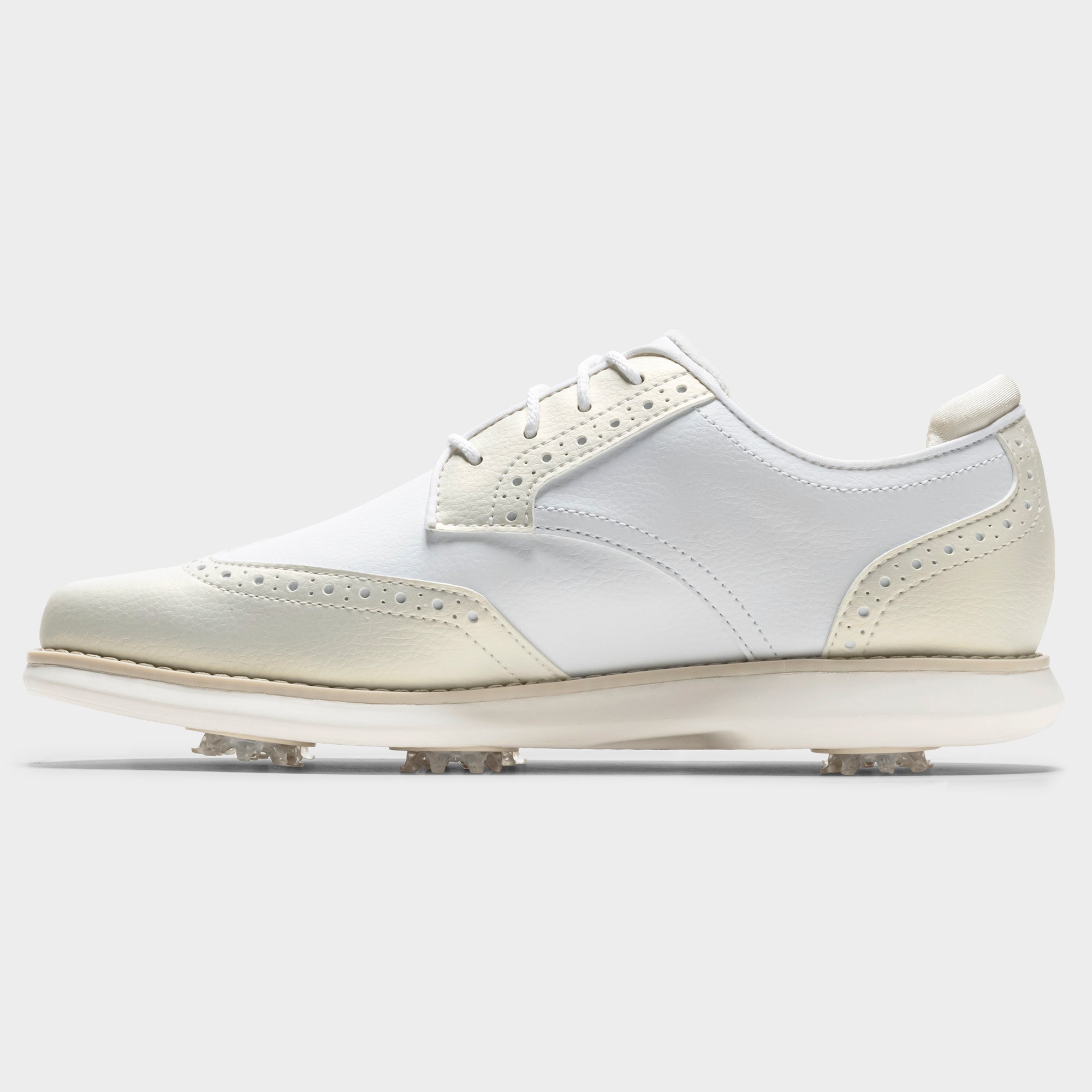 FOOTJOY WOMEN'S TRADITIONS WING TIP -- WHITE/GOLD