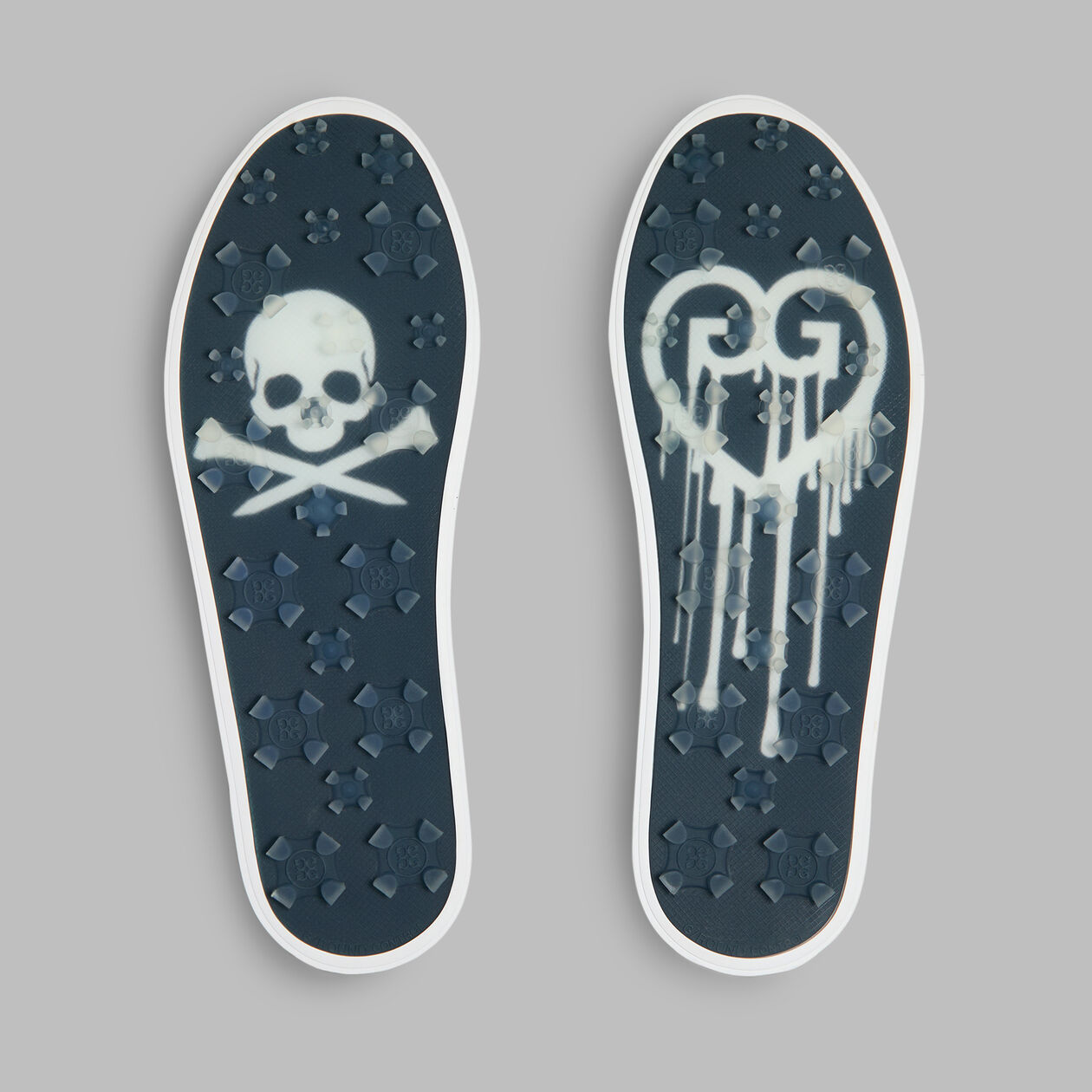 G/FORE WOMEN'S DURF SADDLE STRIPE LEATHER KILTIE -- SNOW/TWILIGHT