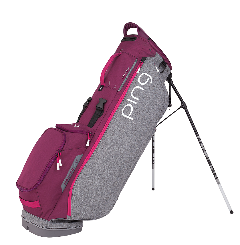 Ping Hoofer Lite Stand Bag - HEATHERED GREY/GARNET/MAGEN
