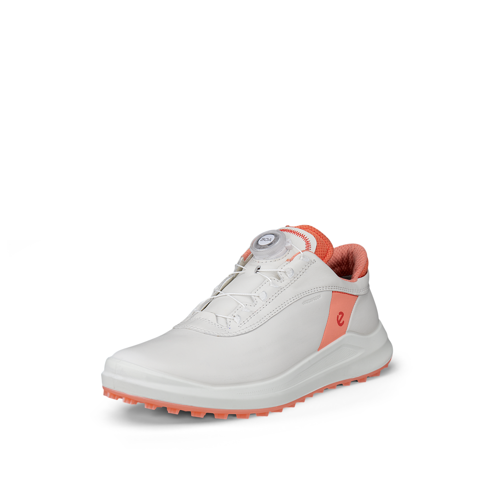 ECCO WOMEN'S GOLF CORE BOA -- WHITE/CORAL