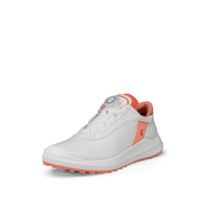 ECCO WOMEN'S GOLF CORE BOA -- WHITE/CORAL