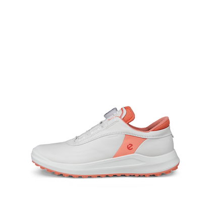 ECCO WOMEN'S GOLF CORE BOA -- WHITE/CORAL