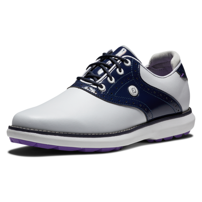 FOOTJOY WOMEN'S TRADITIONS SPIKELESS -- WHITE/NAVY
