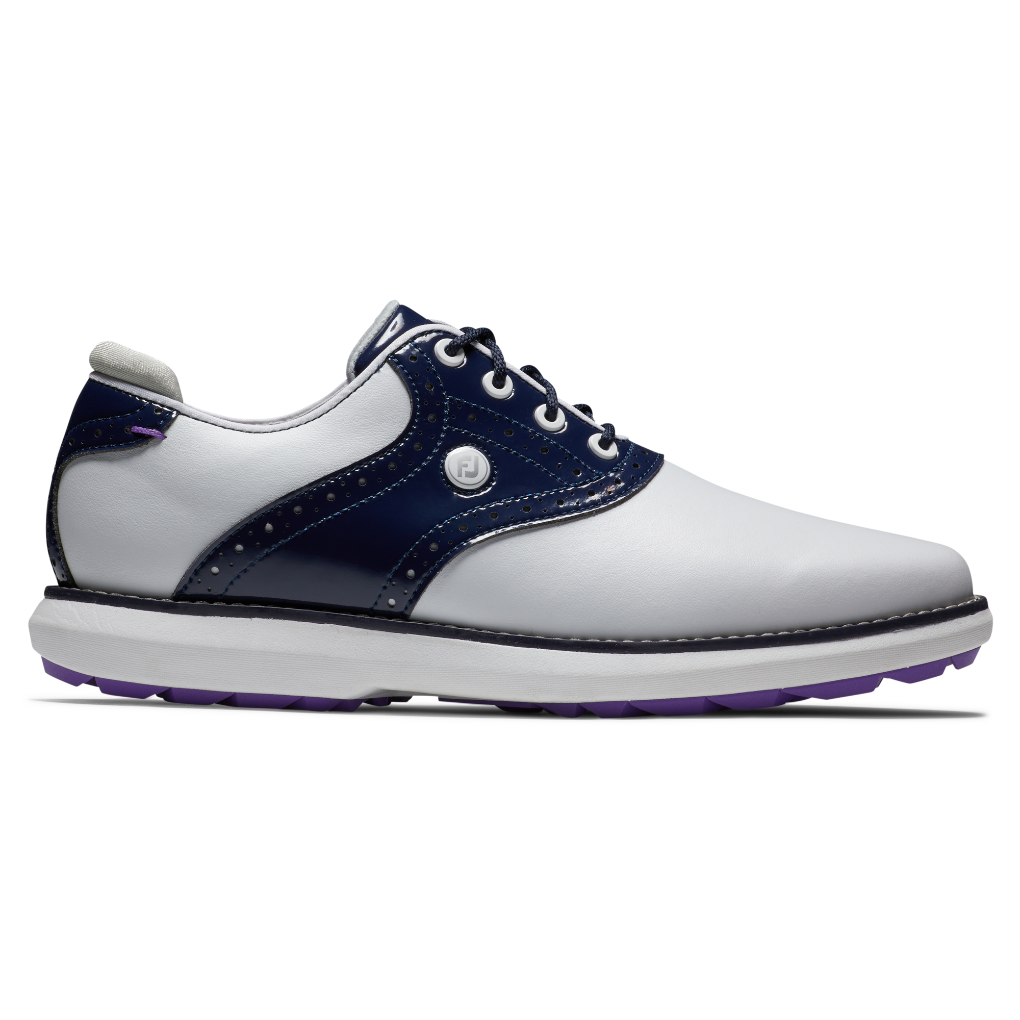 FOOTJOY WOMEN'S TRADITIONS SPIKELESS -- WHITE/NAVY