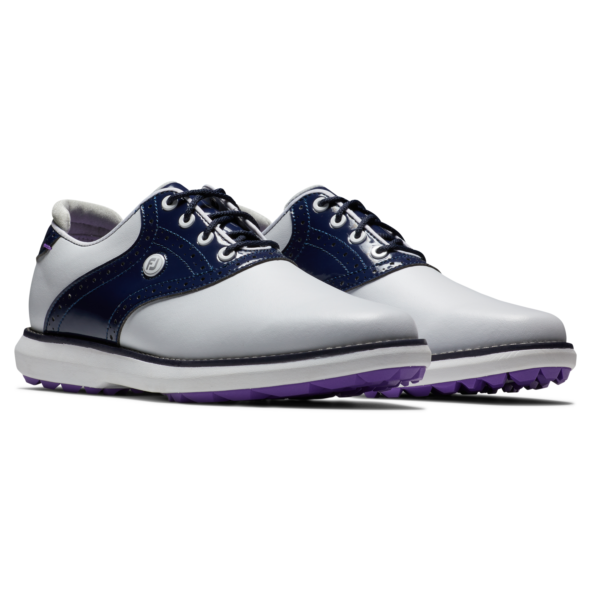 FOOTJOY WOMEN'S TRADITIONS SPIKELESS -- WHITE/NAVY