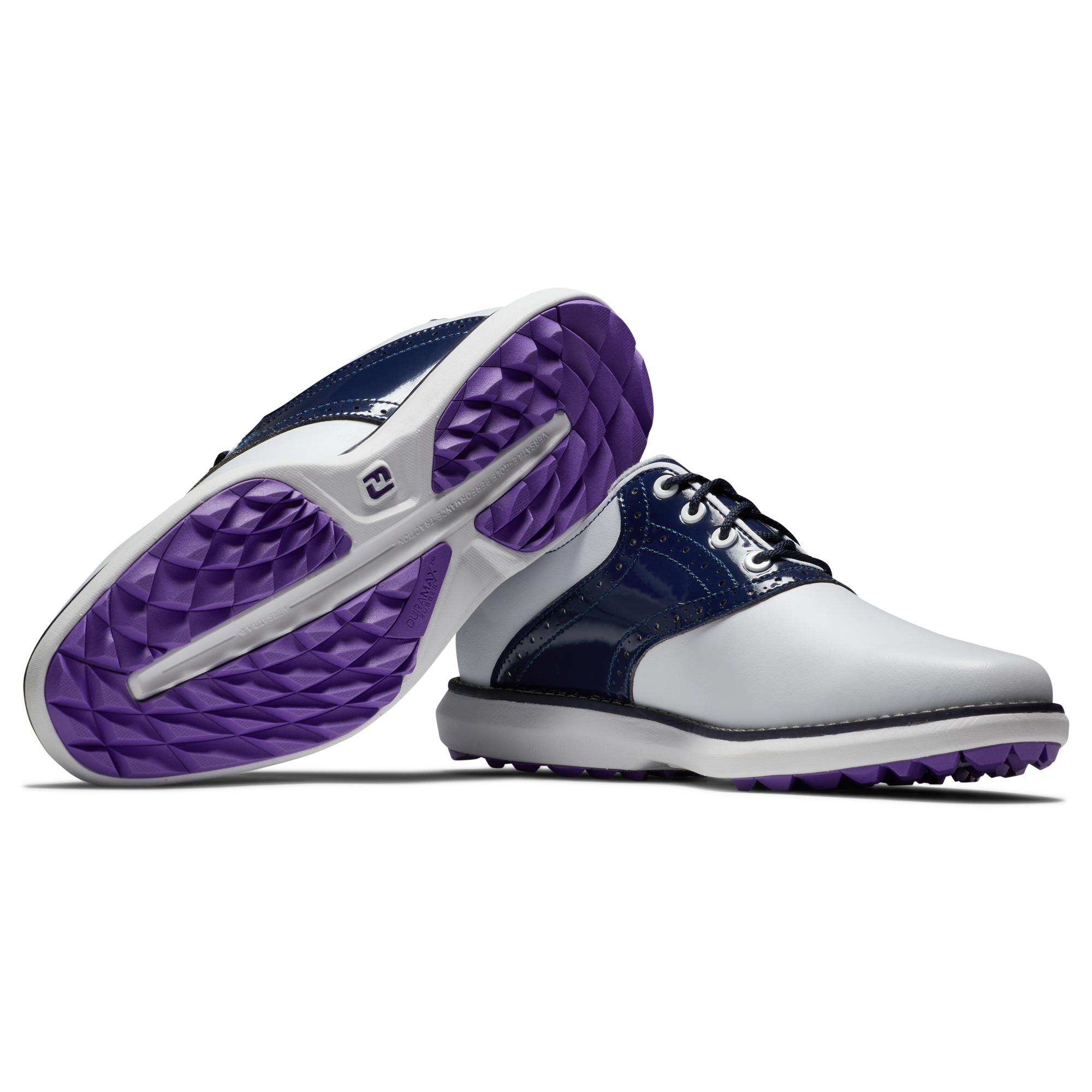 FOOTJOY WOMEN'S TRADITIONS SPIKELESS -- WHITE/NAVY
