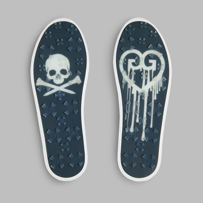 G/FORE WOMEN'S DURF SADDLE STRIPE LEATHER KILTIE -- SNOW/TWILIGHT