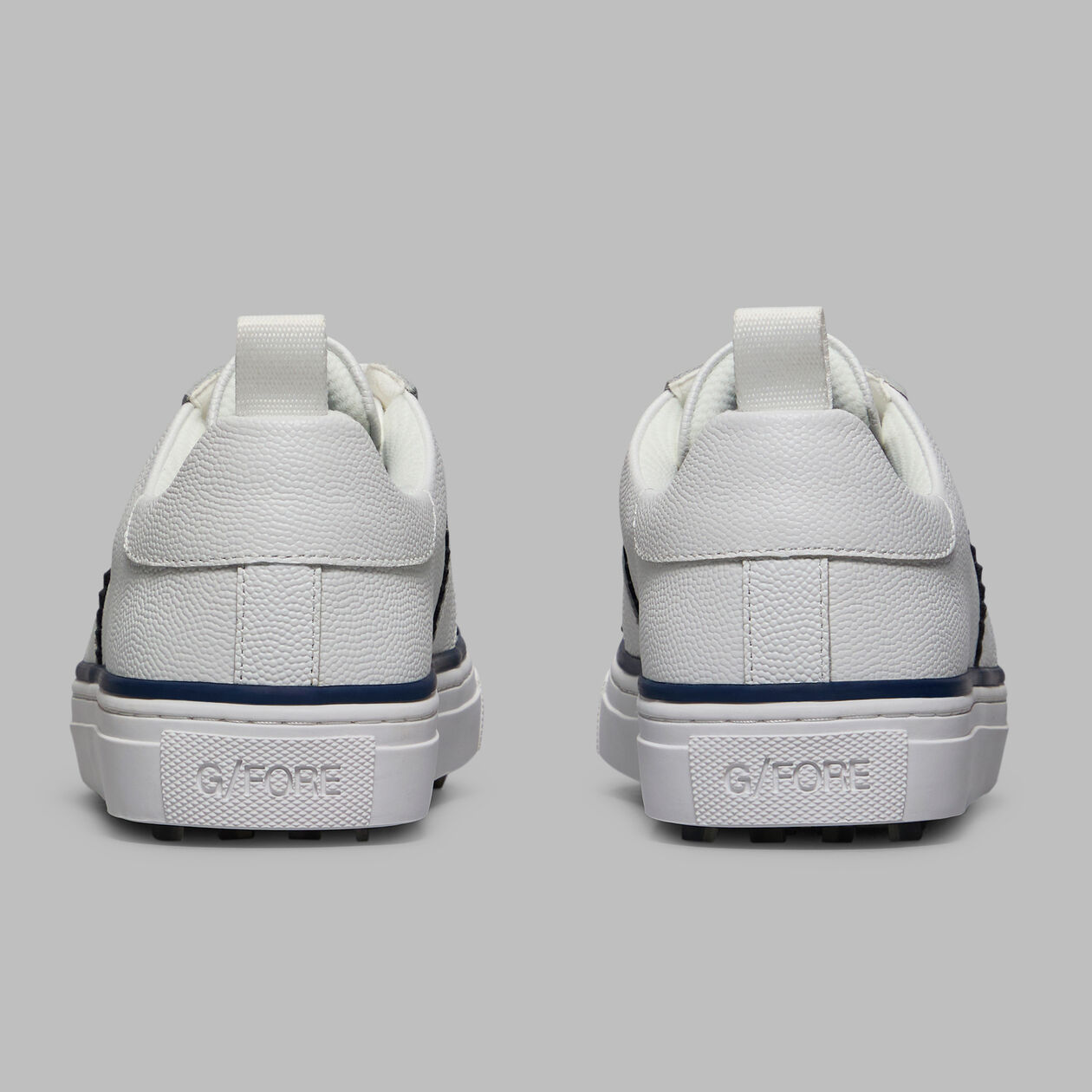 G/FORE WOMEN'S DURF SADDLE STRIPE LEATHER KILTIE -- SNOW/TWILIGHT