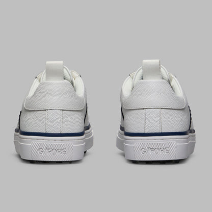 G/FORE WOMEN'S DURF SADDLE STRIPE LEATHER KILTIE -- SNOW/TWILIGHT