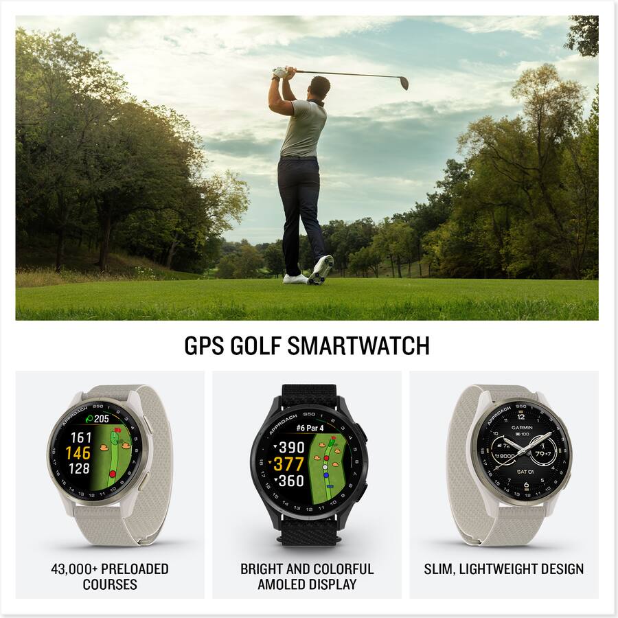 GARMIN APPROACH S50 GPS SMARTWATCH – New York Golf Center